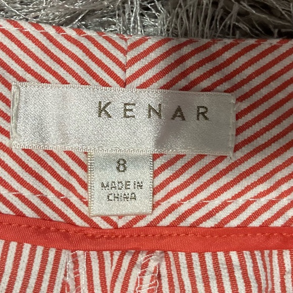 Kenar women orange and white stripes,front buttons closure. Size 8. Used. - Picture 3 of 9